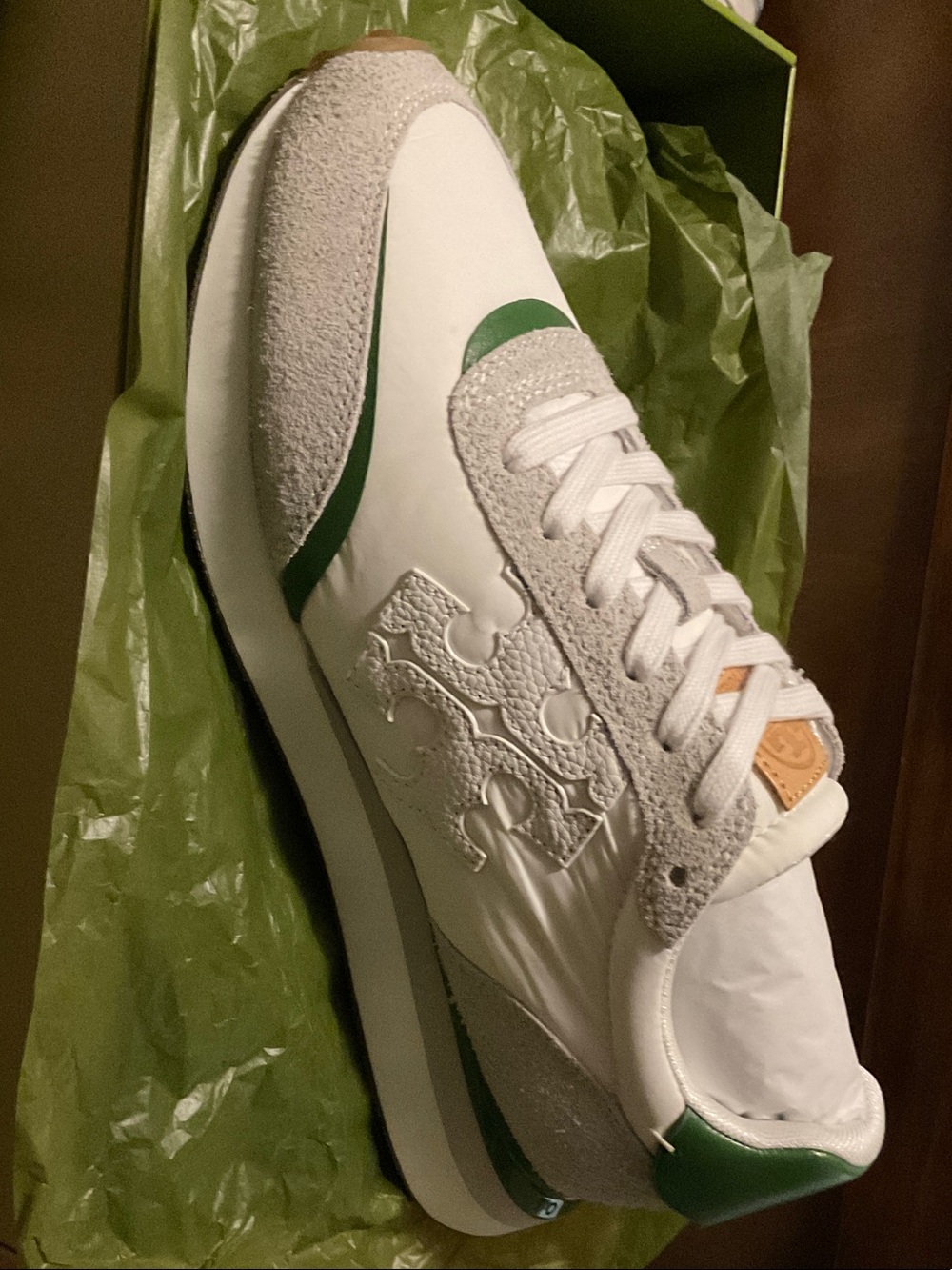 Tory Burch Olive Green Athletic Sneakers